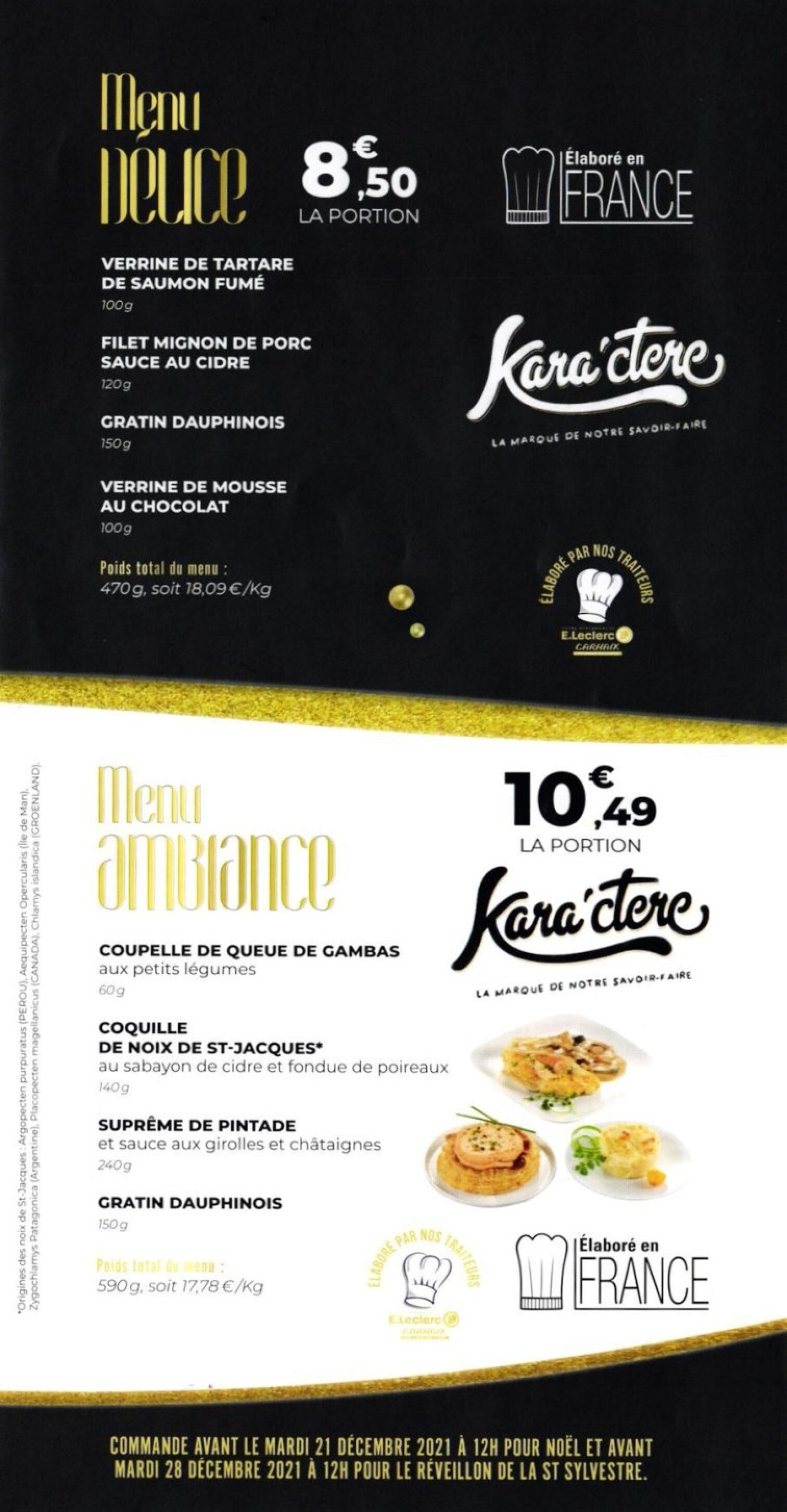 Pain Points E. LECLERC Carte traiteur