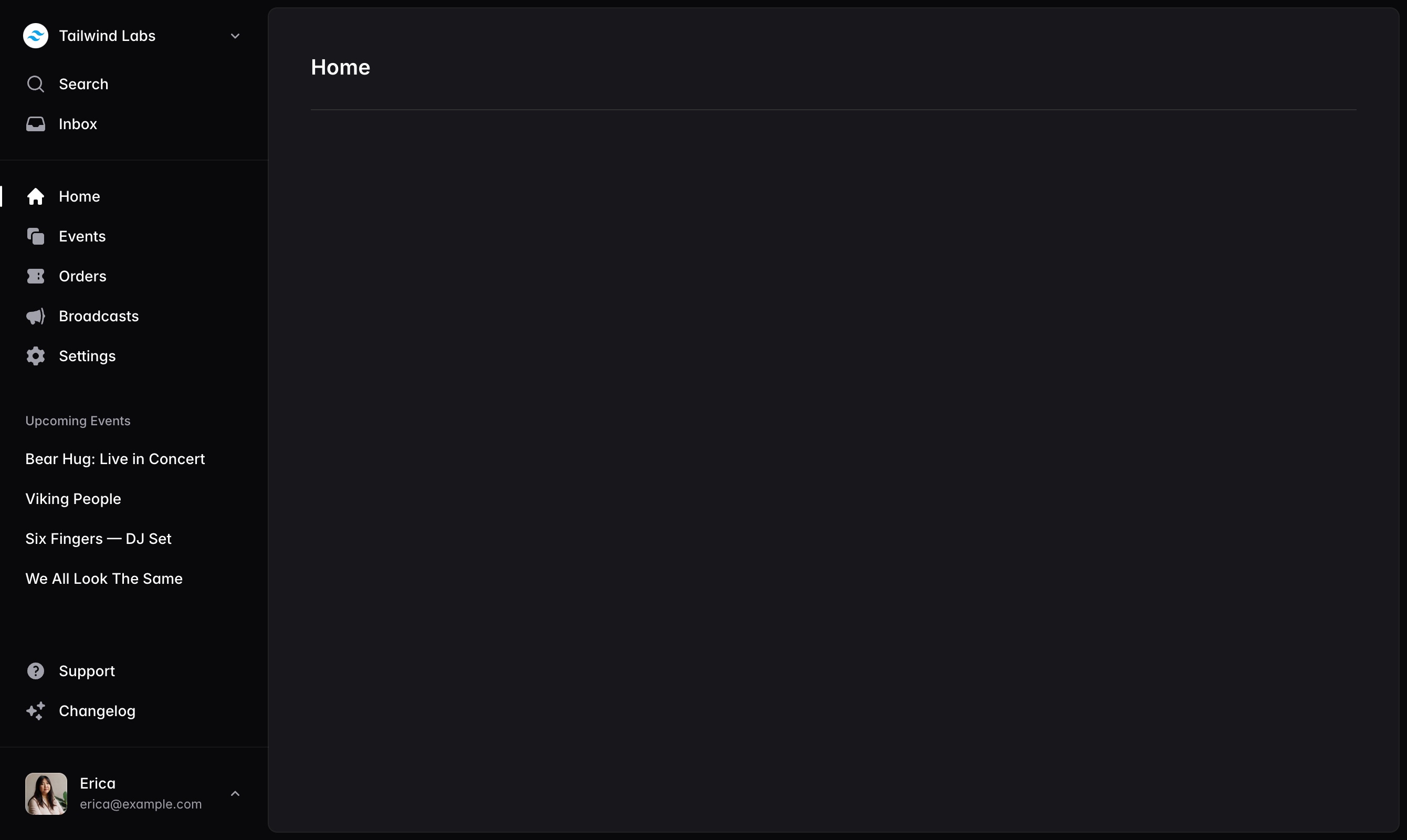 Sidebar layout Catalyst UI Kit for Tailwind CSS