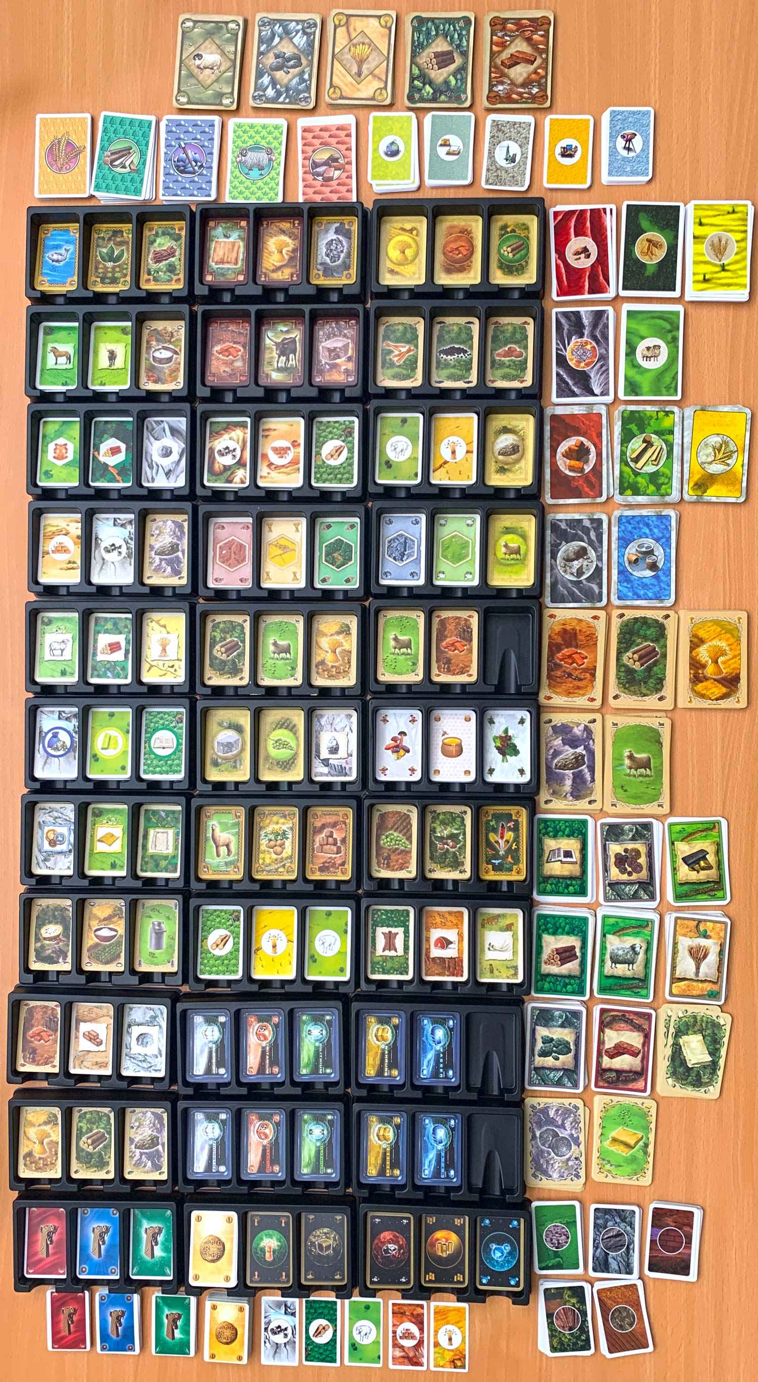 The five basic Catan resources.... and quite a few more Catan Collector