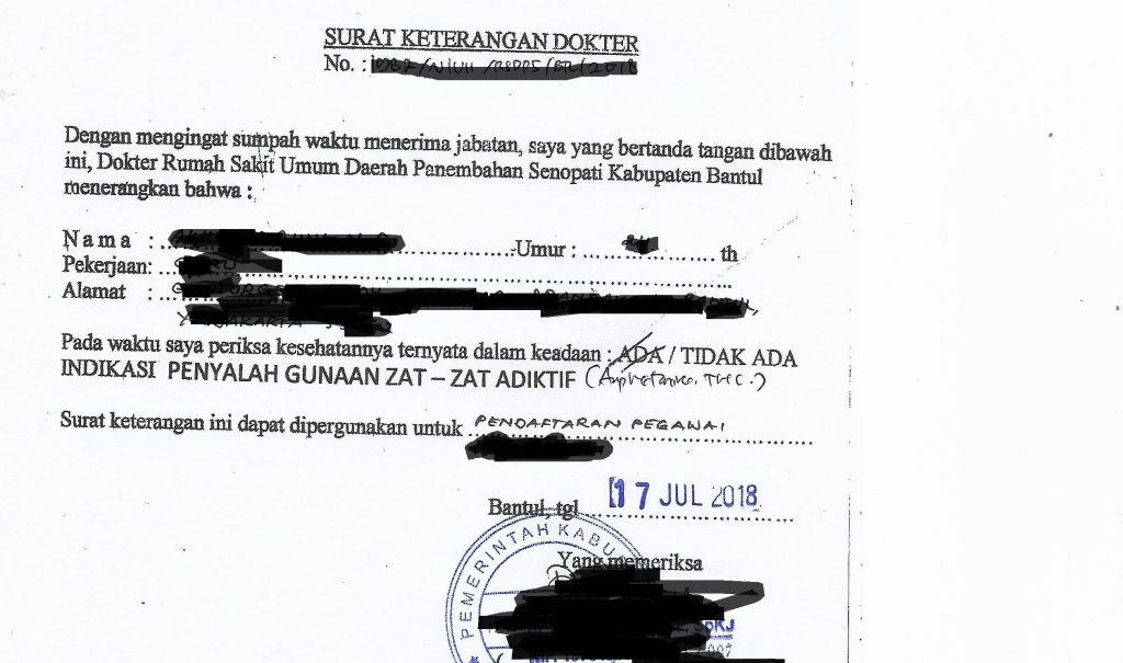 Cara Mencari Surat Bebas Narkoba Dan Sehat Jasmani Rohani Di Bantul