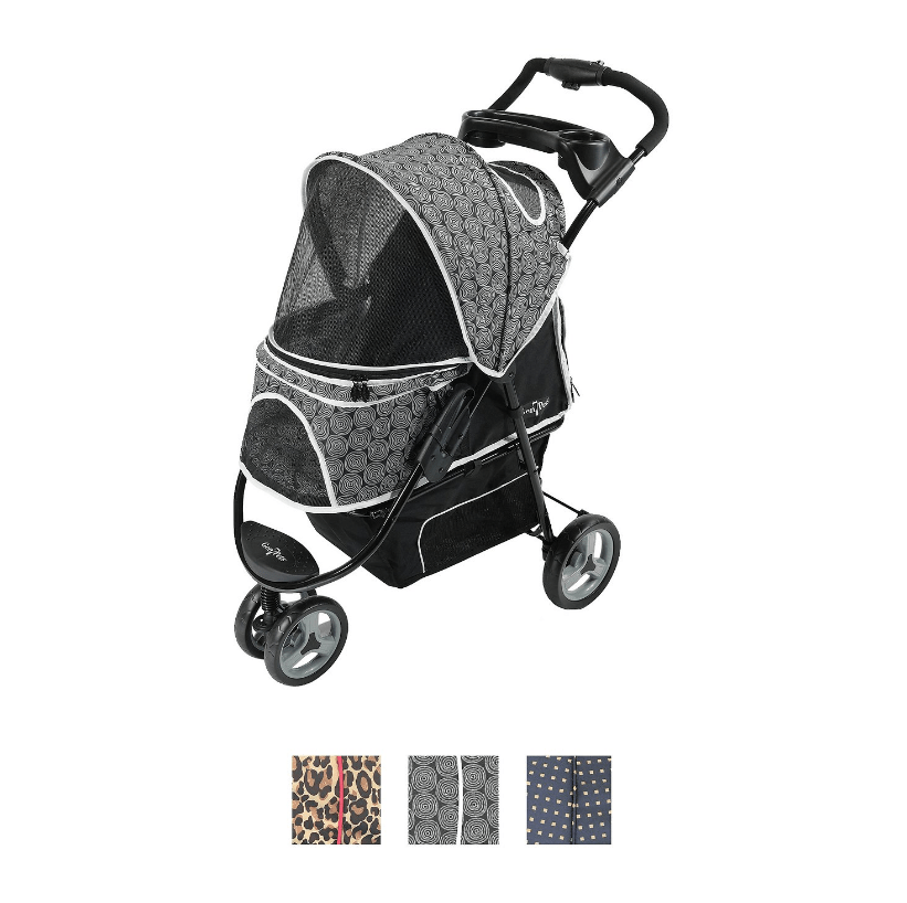 paws & pals city walk n stride 4 wheeler pet stroller for dogs and cats
