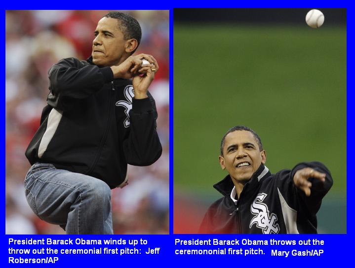 PRESIDENT BARACK OBAMA Throws Out Ceremonial First Pitch 2009 MLB All