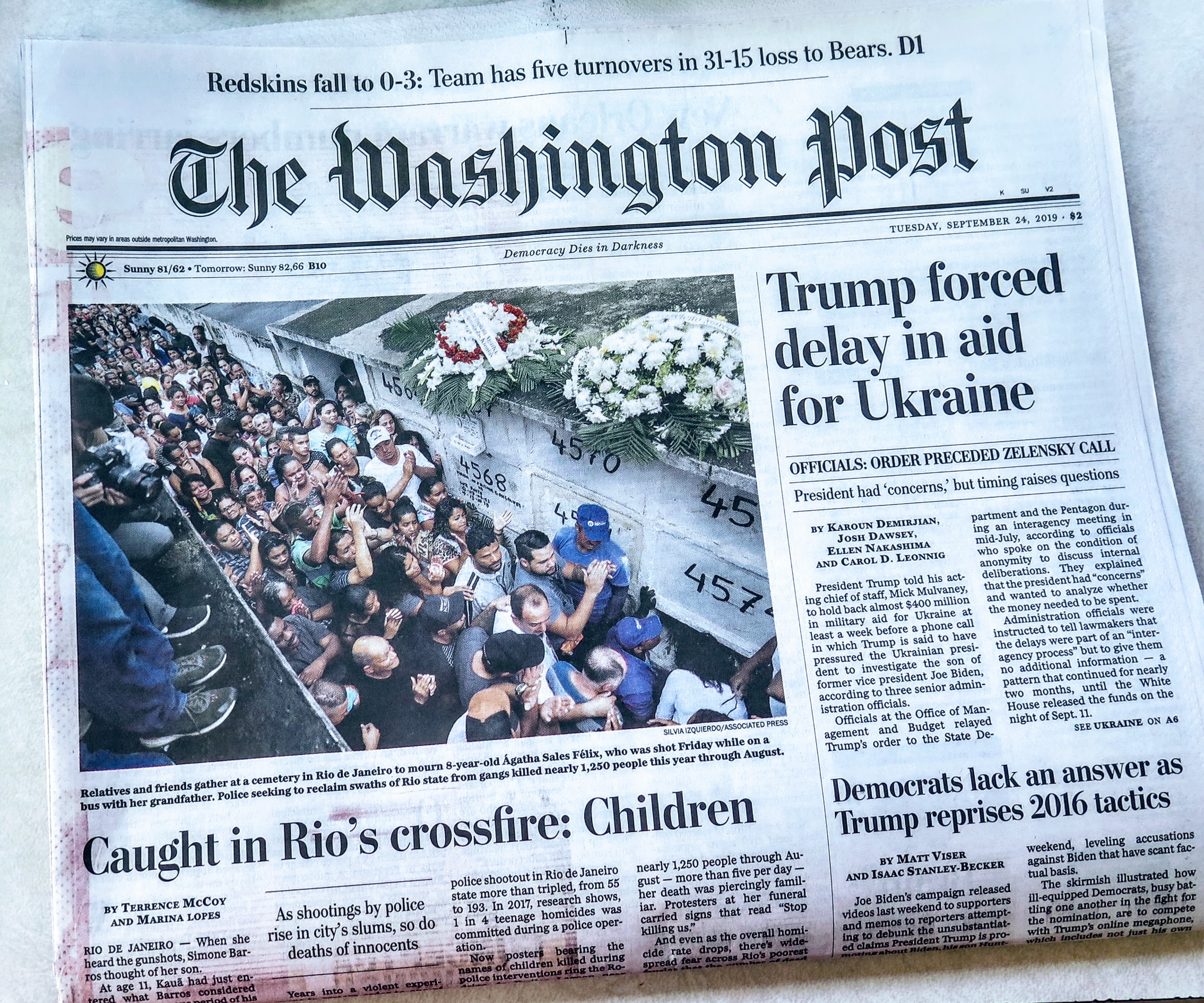 Washington Post Cover Story Stolen Lives and Childhoods of Favela