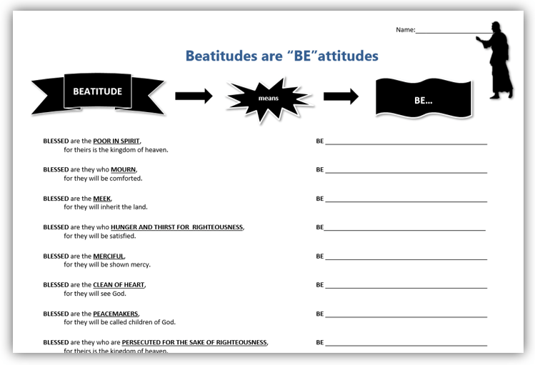 Free Printable Beatitude FillIn Worksheet for 4th and 5th