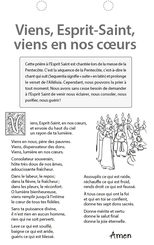 Viens, Esprit Saint en nos coeurs Catéchisme Emmanuel