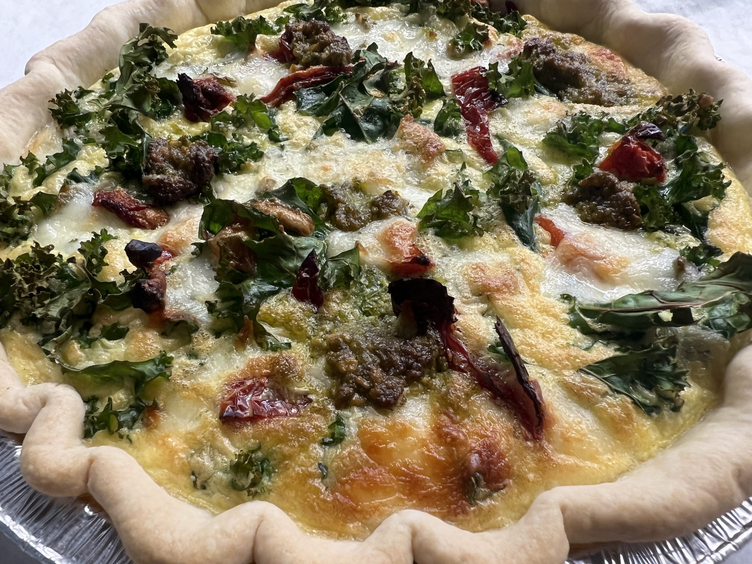 Sundried Tomato Basil Pesto Quiche Everyday Gourmet Catering