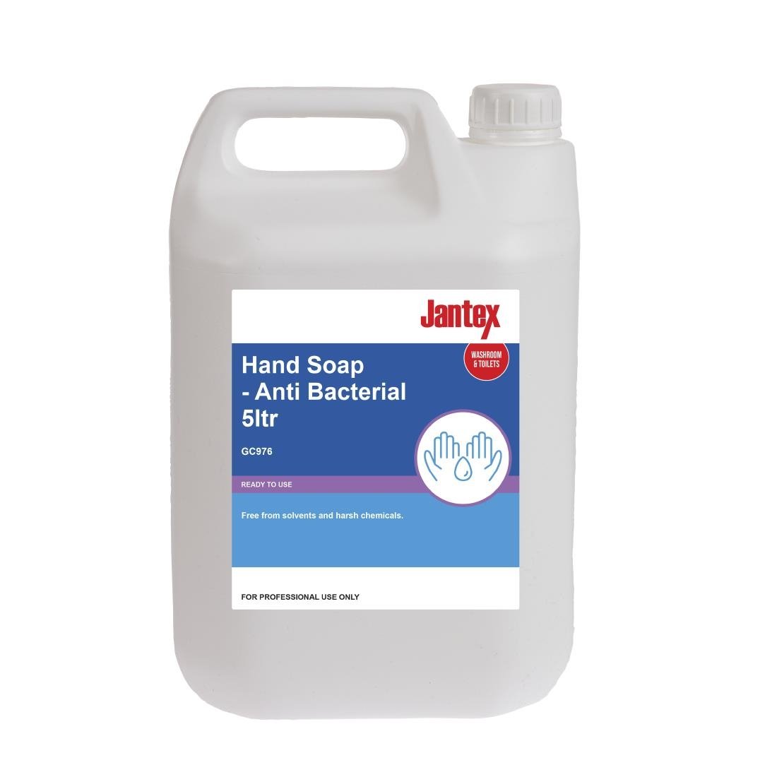 Jantex Unperfumed Antibacterial Liquid Hand Soap 5Ltr (GC976) CaterSpeed