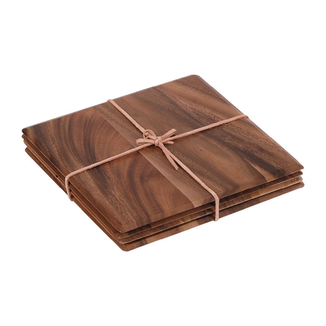 TandG Square Wooden Table Mats Pack of 4 (DL134) CaterSpeed