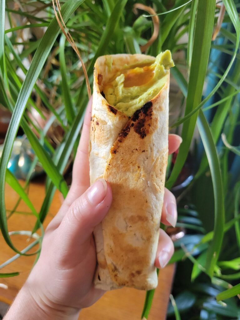 Burrito w/ Blackened Tilapia, Avocado & Vermicelli Catfish Out of Water