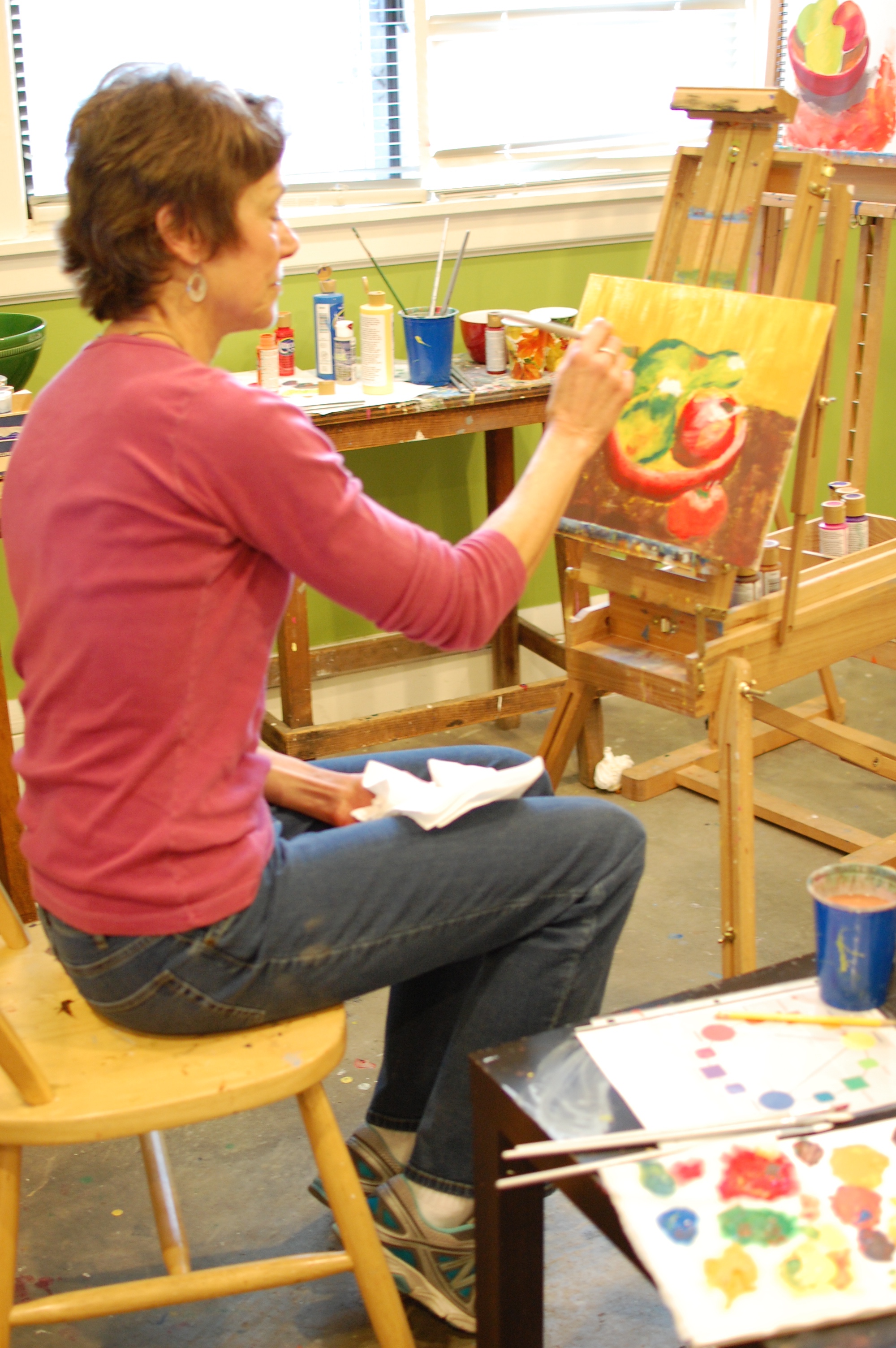 Mother and Daughters Painting Class Catherine Lay Studio