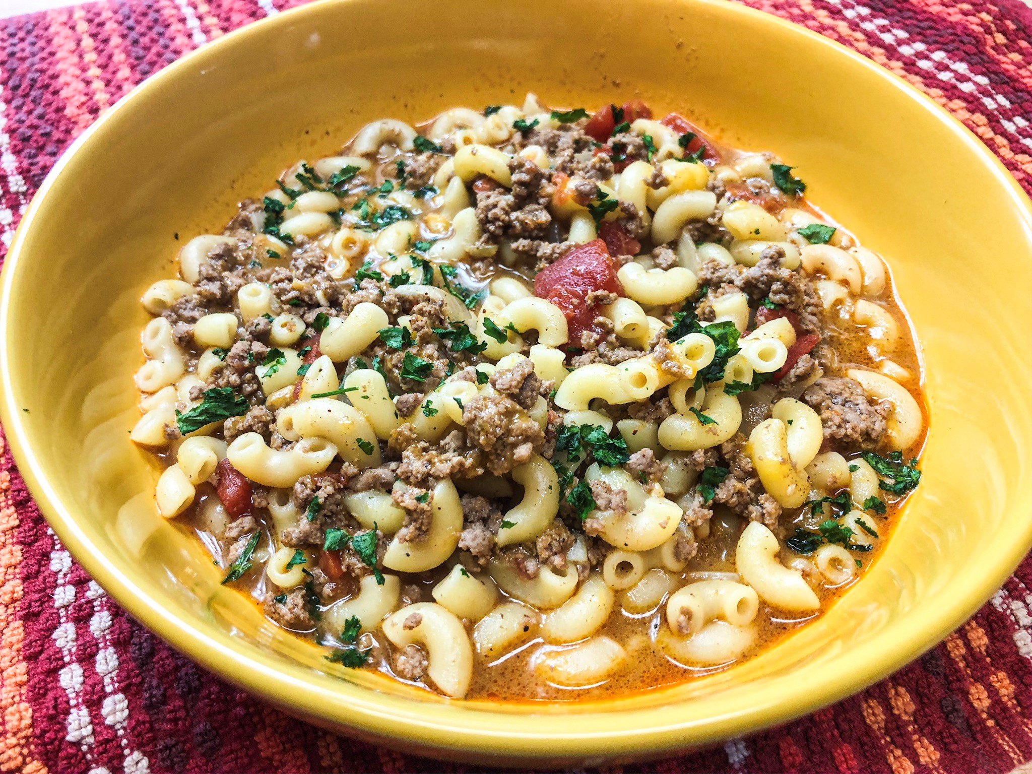 Chili Mac & Cheese Soup Catherine's Plates