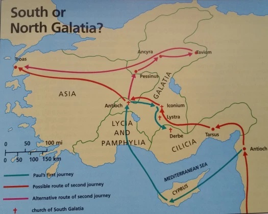 Map Of Galatia In Bible Times Paul's Letter To The Galatians