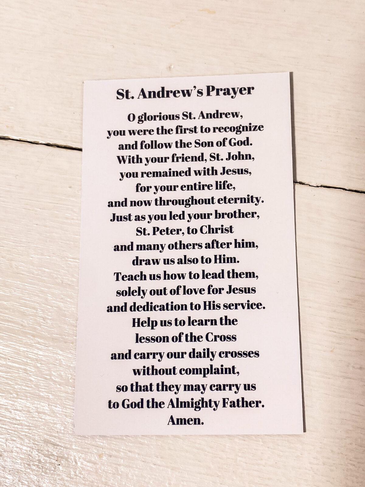 Saint Andrew Prayer card Advent novena Catholic prayer Catholic novena Catholic giftSt