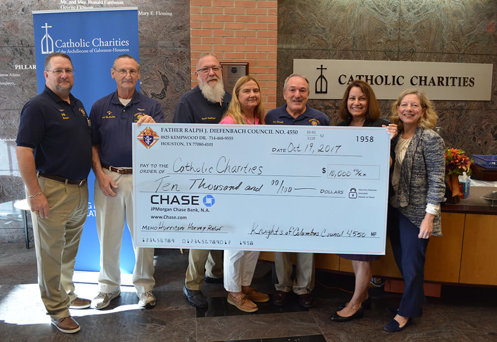 Knights Of Columbus Donate 10,000 To Catholic Charities For Disaster