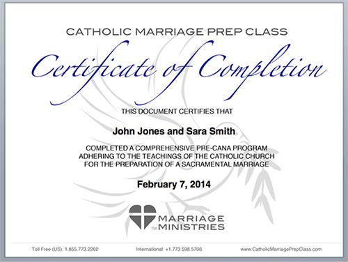 Tour the Course Catholic Marriage Prep Class