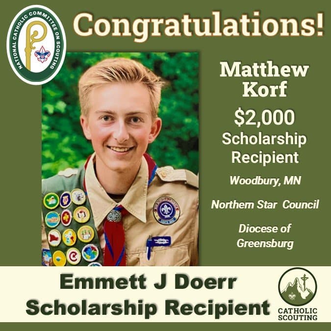 2022 Scholarship Recipient Matthew Korf NCCSBSA