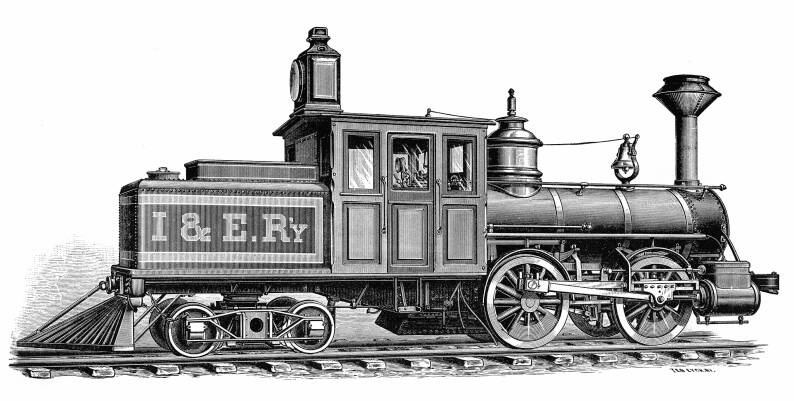 Rhode Island Locomotive Works built five 37-ton Forney engines for the