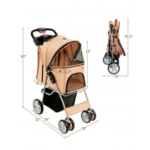 Rubeku Pet Stroller (PTST02) Black CatSmart Singapore
