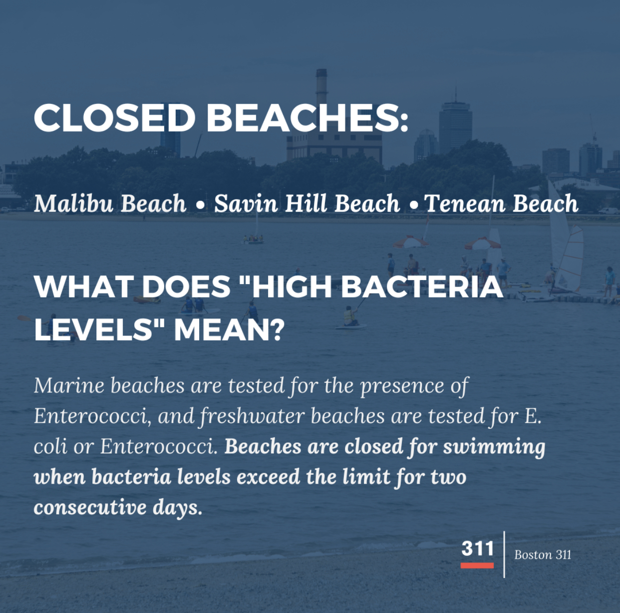 Dorchester Beaches Closed due to Bacteria Caught In Dot