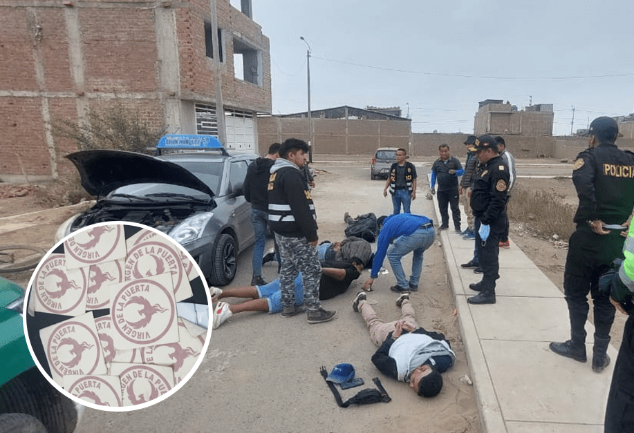 CAEN CUATRO SUJETOS CON CARTUCHOS DE DINAMITA Y STICKERS DE “LA JAURÍA