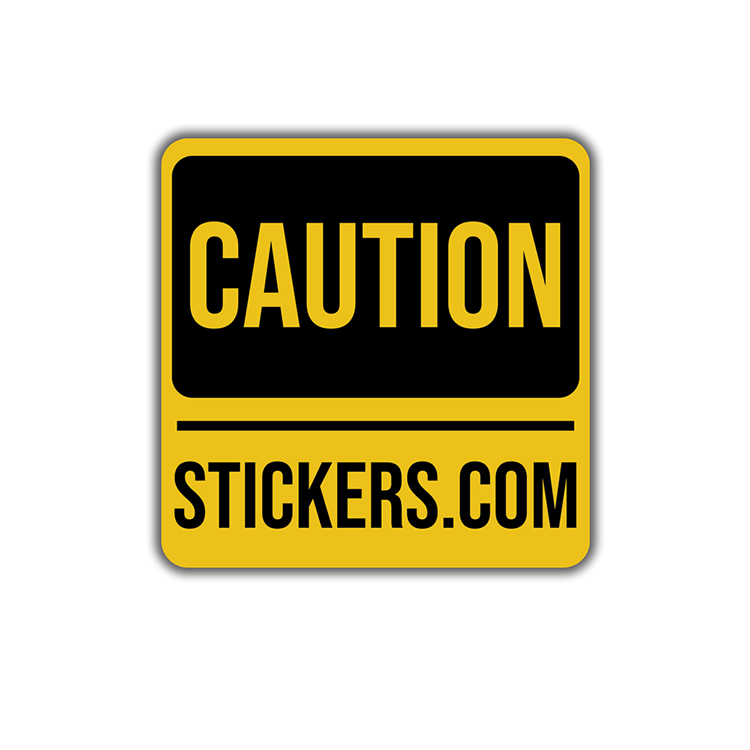Square Vinyl Caution Stickers Caution Stickers