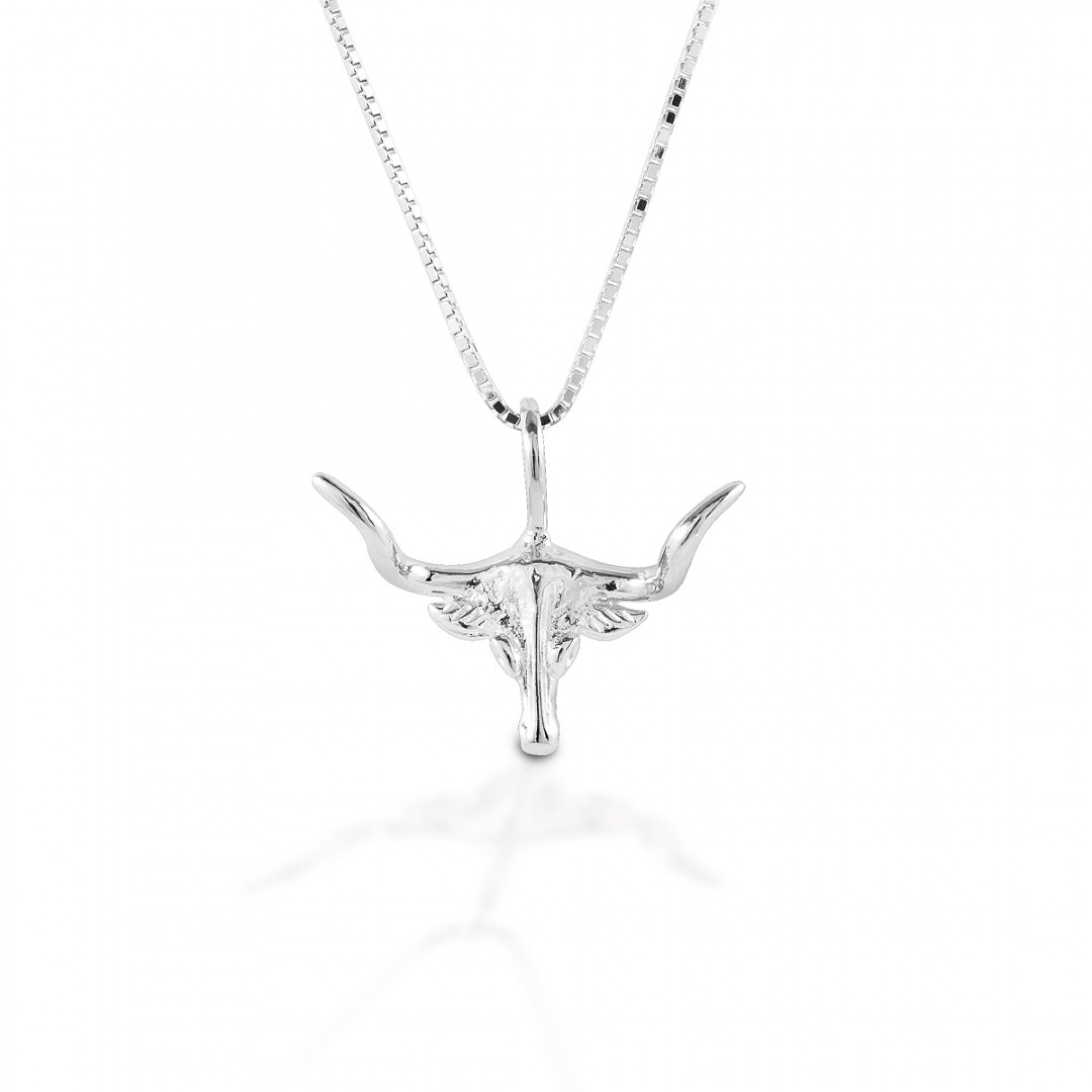 KELLY HERD LONGHORN NECKLACE, STERLING SILVER