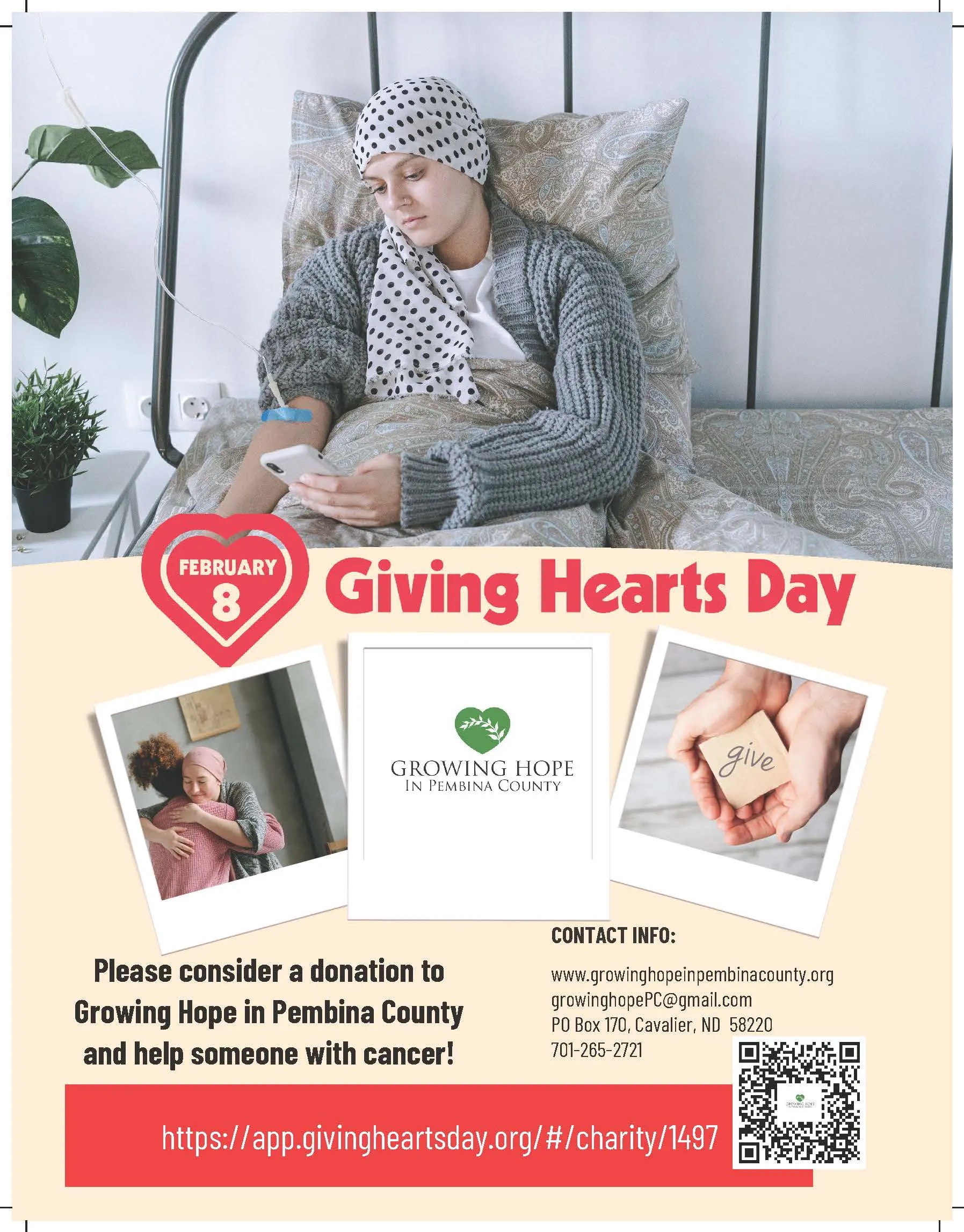 Growing Hope in Pembina County Giving Hearts Day and Bake Sale