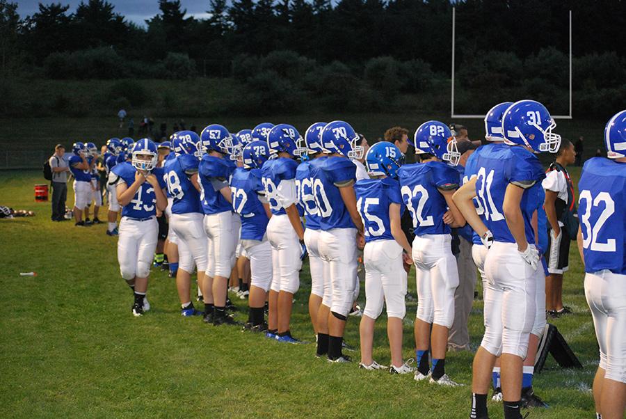 Hollis Brookline football puts up their first “W” of the season The