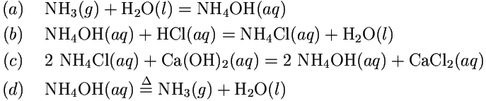 Equation 242. Reactions Involving Ammonia