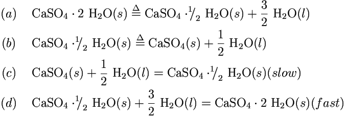 Equation 101. From Gypsum to Plaster and Back Again