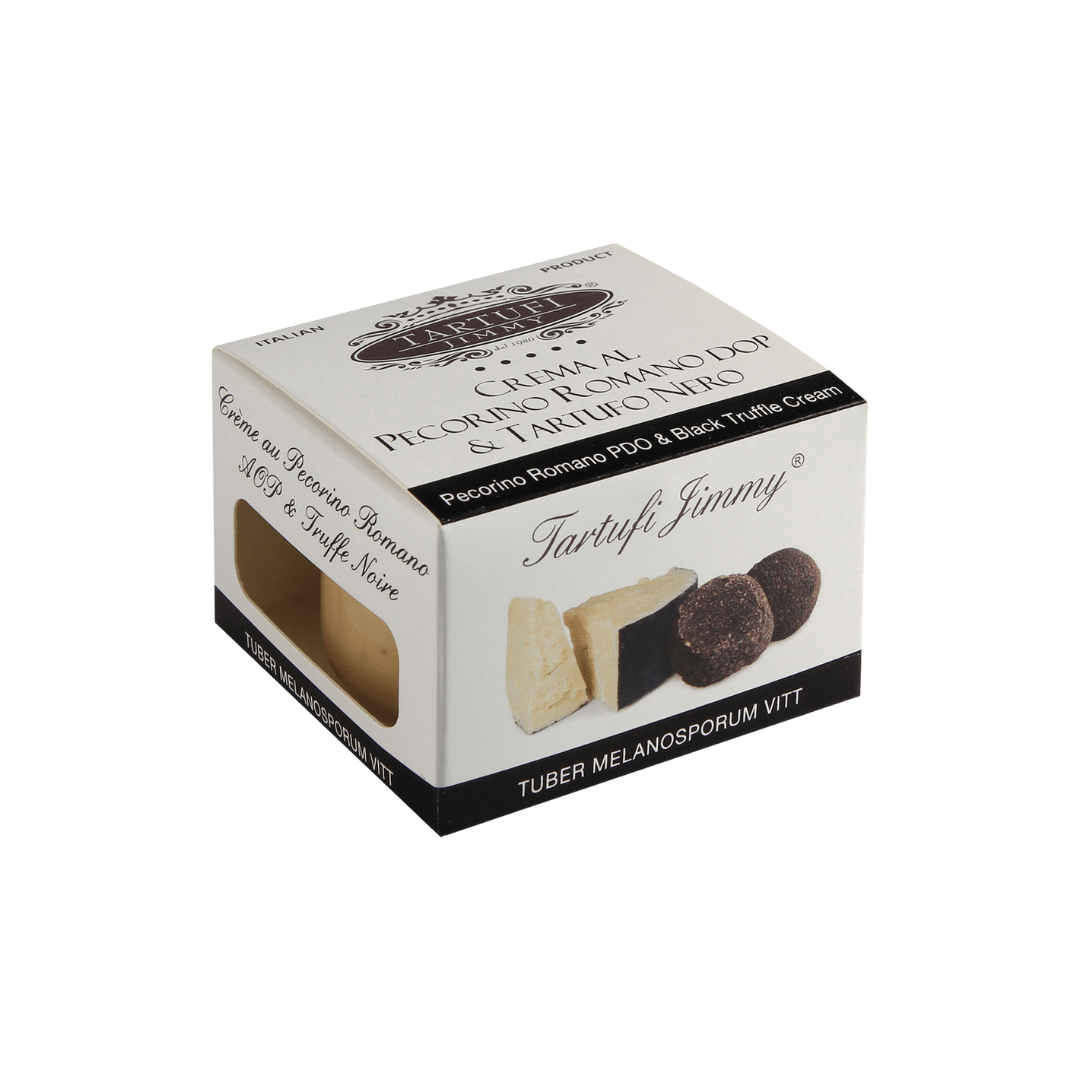 Pecorino Romano Cream PDO with Black Truffle Caviar Centre
