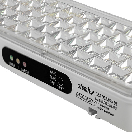 LUZ DE EMERGENCIA 2020 LITIO PLUS 80 LED ATOMLUX Cayber Comercial
