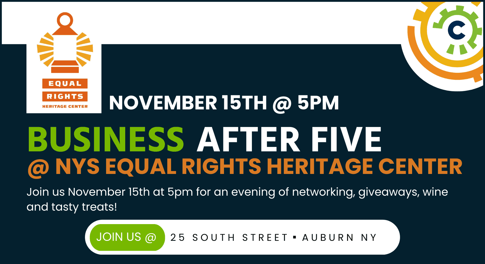 Business at Five at the NYS Equal Rights Heritage Center Cayuga