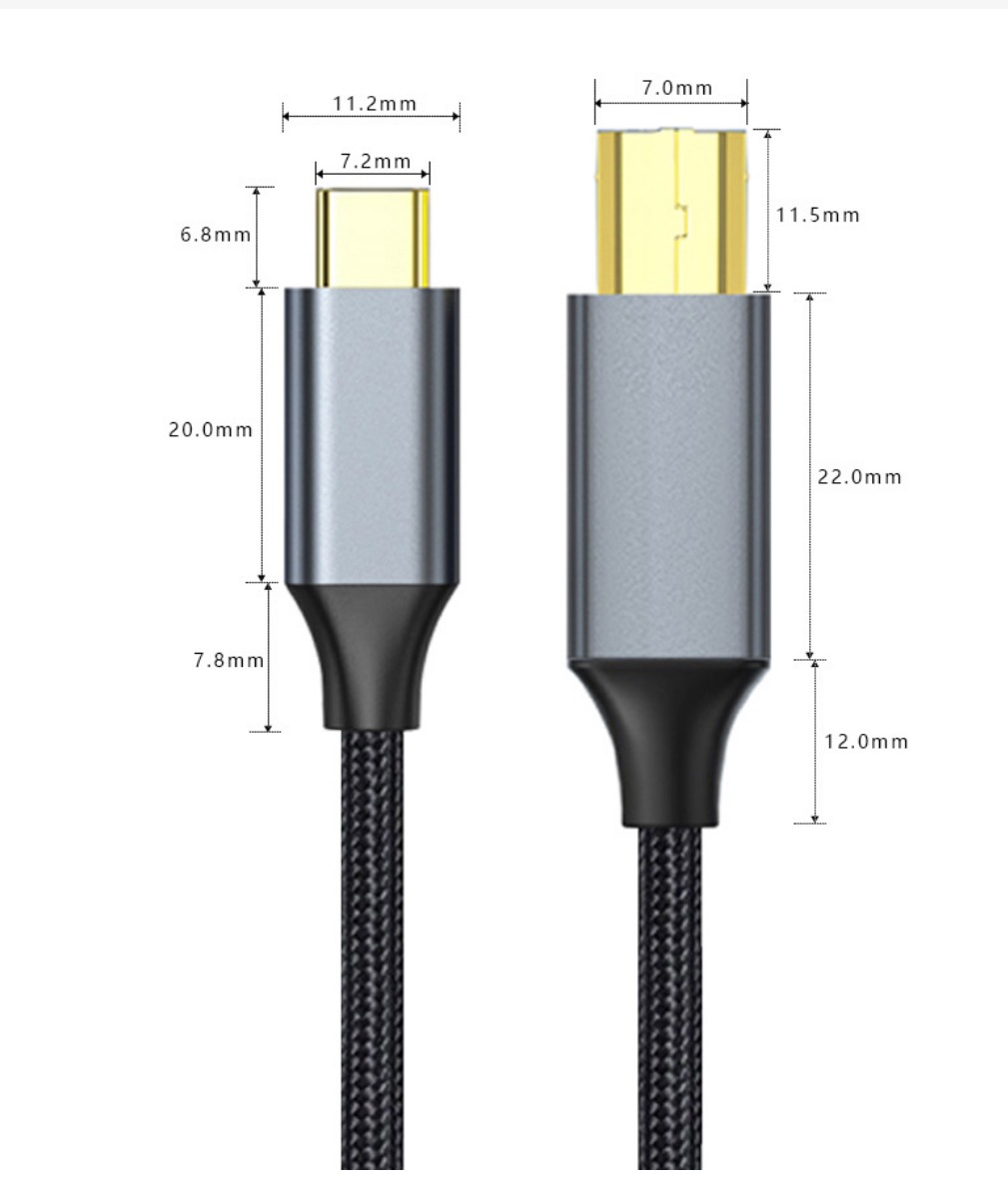 USB C to USB B 2.0 Printer Cable Electronic Organ Cable Type C USB B