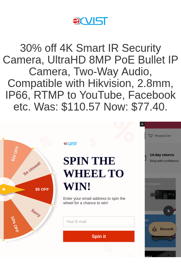 EXVIST Coupon Codes 30 off 4K Smart IR Security Camera, UltraHD 8MP
