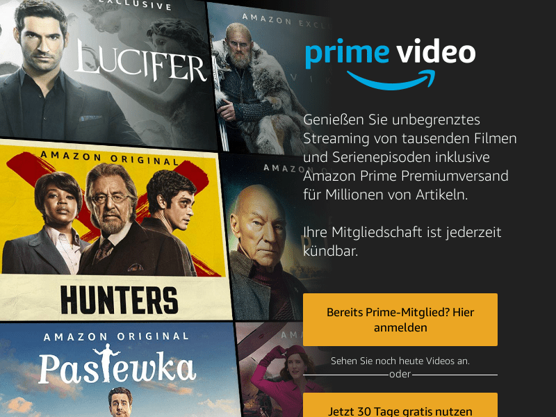 Amazon.de Anmelden für Prime Video CB.click Advanced URL Shortener