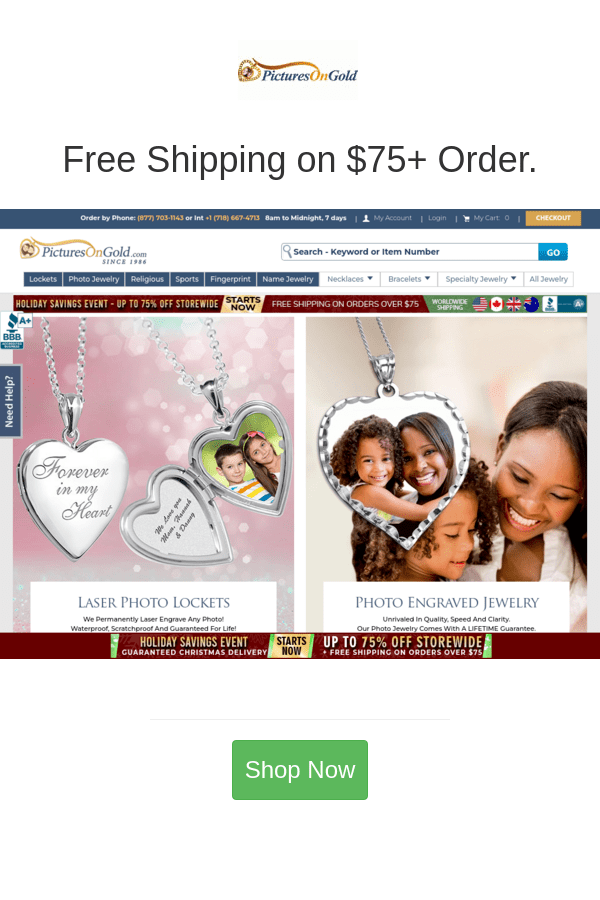 Pictures On Gold Deals Free Shipping on 75+ Order. Pictures On