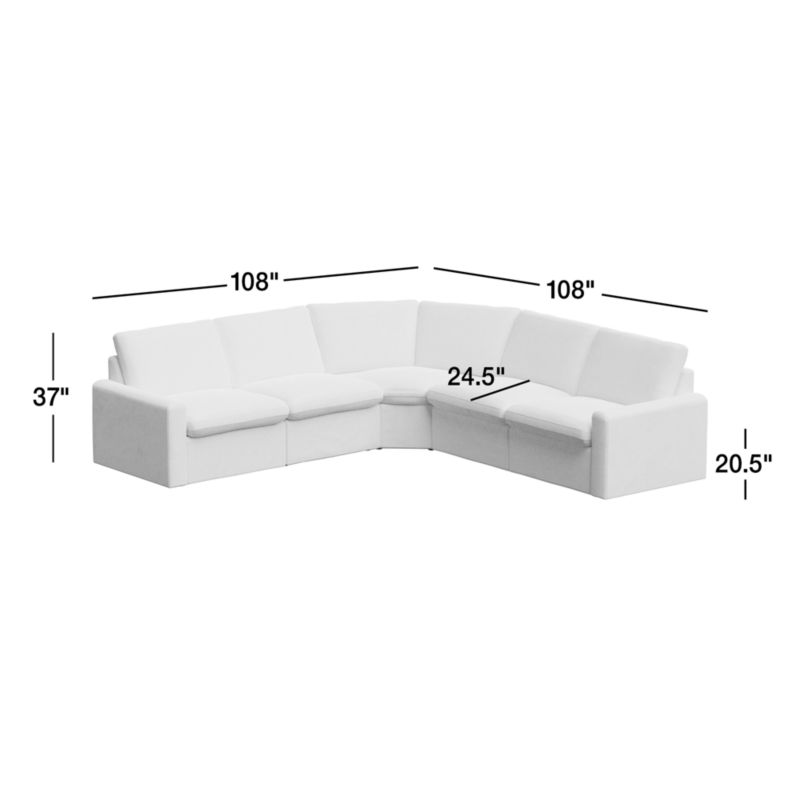 Tillery 5Piece Antigo Natural Fabric Power Recliner Sectional Sofa