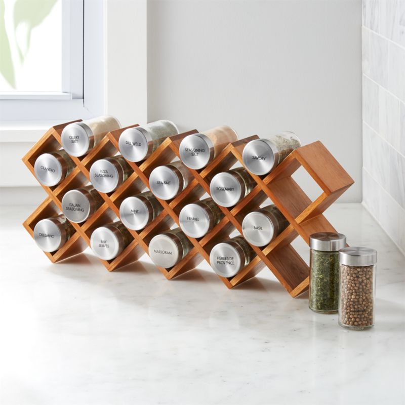 18Jar Acacia Wood Spice Rack + Reviews Crate & Barrel