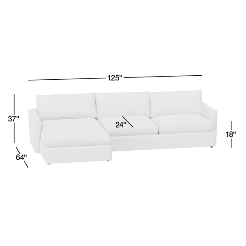 Lounge 2Piece Sectional Sofa with LeftArm Chaise Crate & Barrel