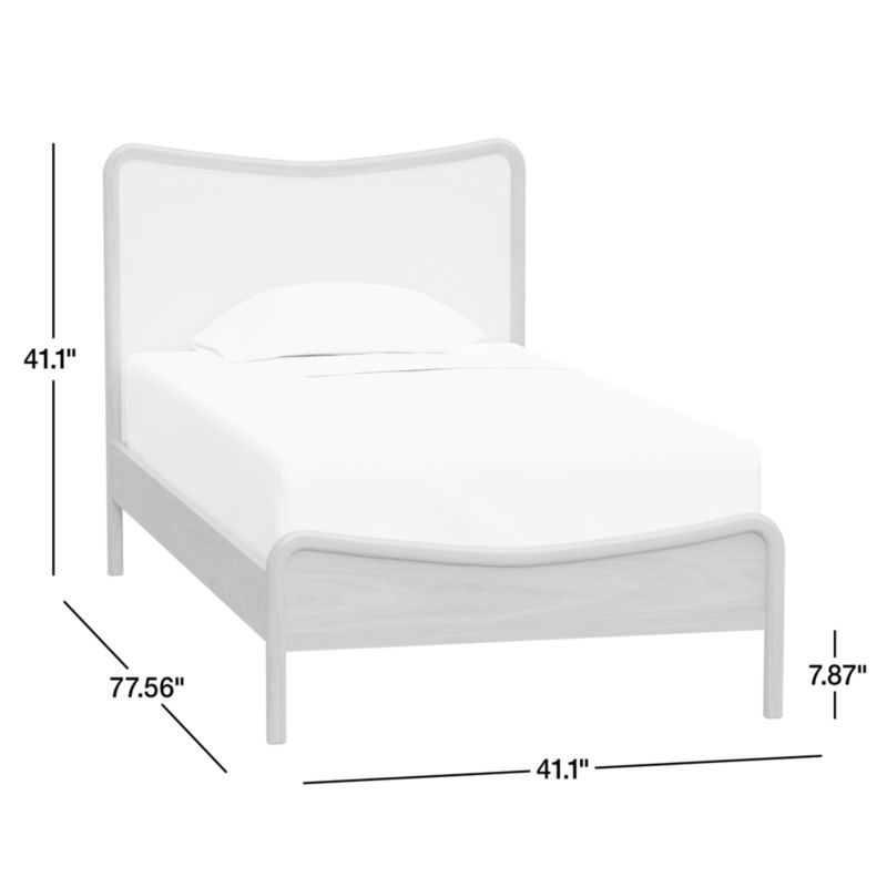 Rainey Walnut Wood and Natural Cane Kids Full Bed + Reviews Crate