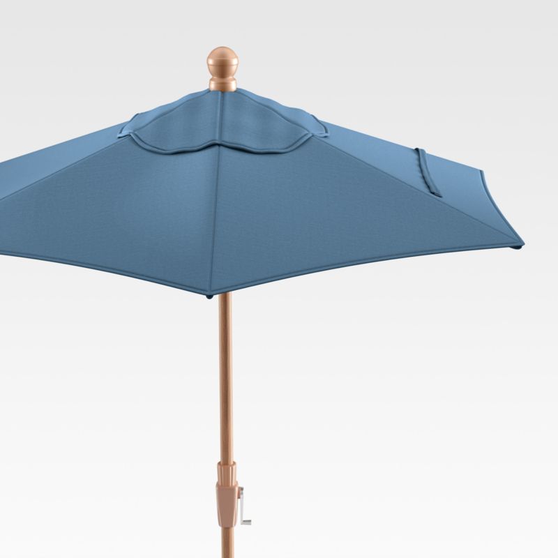 6' Round Sunbrella Sapphire Patio Umbrella with Tilt Faux Wood Frame
