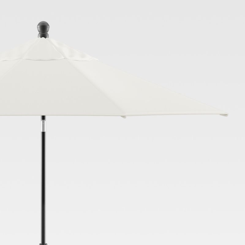 9' Round Sunbrella White Sand Patio Umbrella with Frame Crate