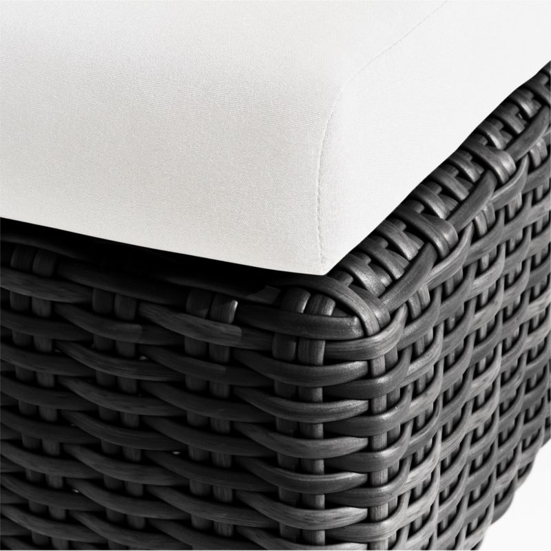 Abaco Resin Wicker Charcoal Grey Outdoor Chaise Lounge with White Sand