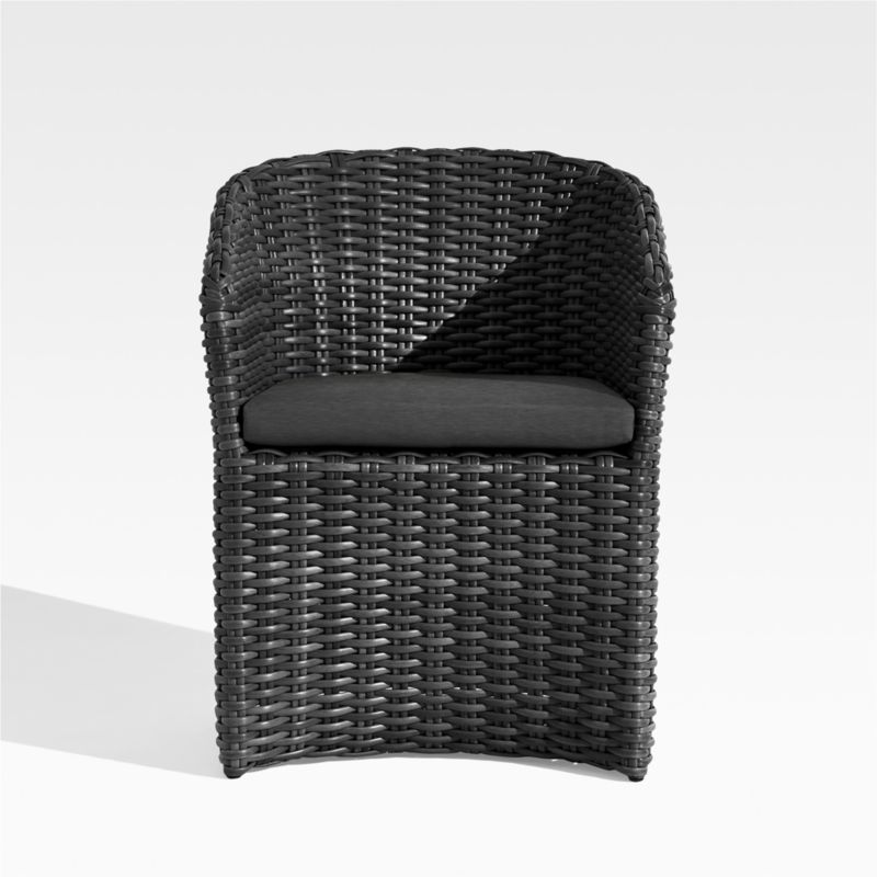Abaco Resin Wicker Charcoal Grey Outdoor Dining Chair with Charcoal