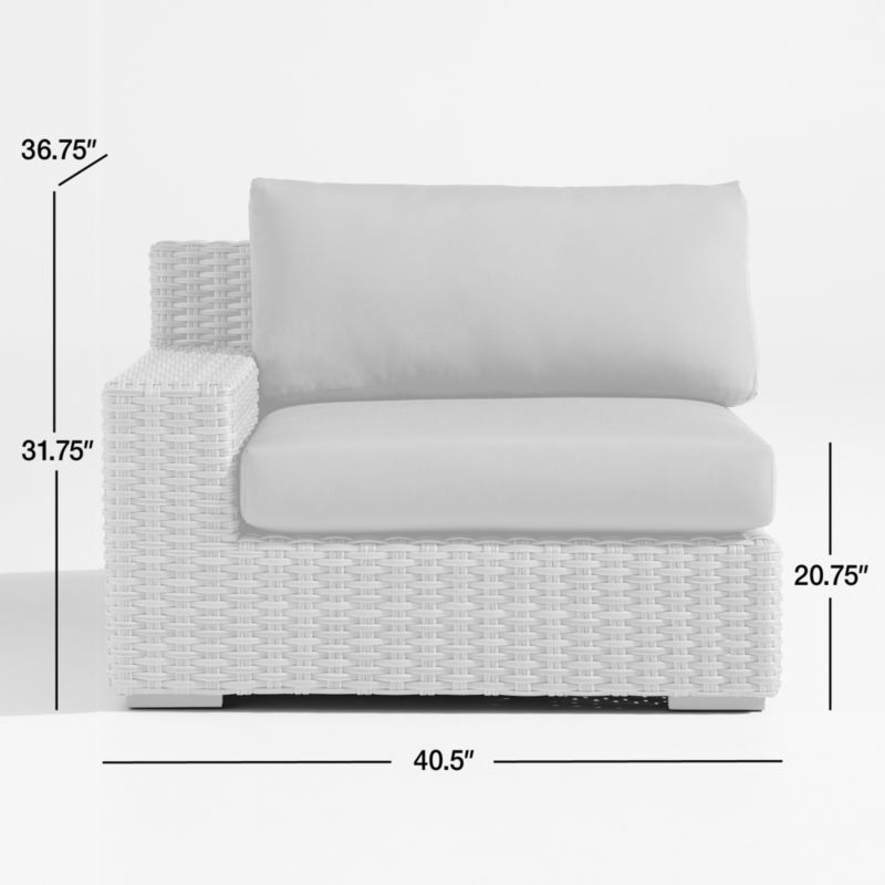 Abaco Charcoal Grey Resin Wicker LeftArm Outdoor Lounge Chair with