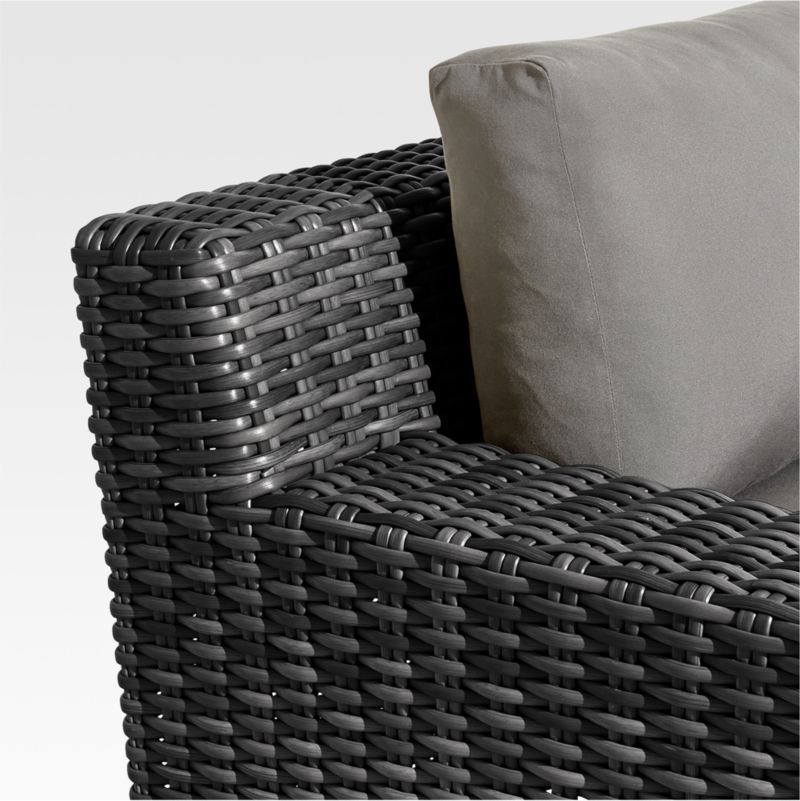 Abaco Resin Wicker Charcoal Grey Outdoor Lounge Chair with Graphite