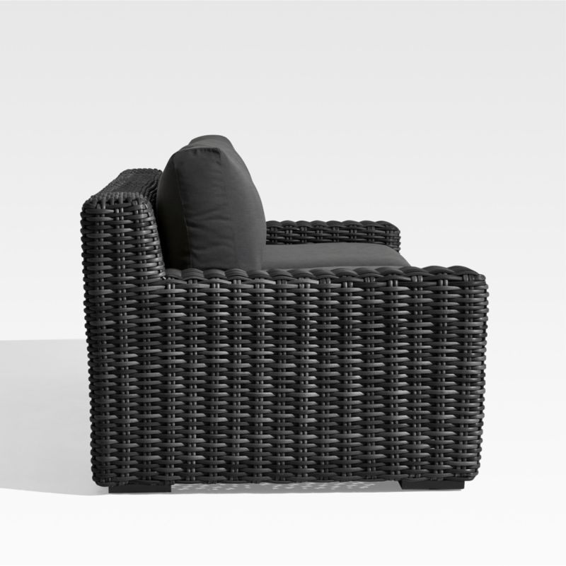 Abaco 83" Resin Wicker Charcoal Grey Outdoor Sofa with Charcoal