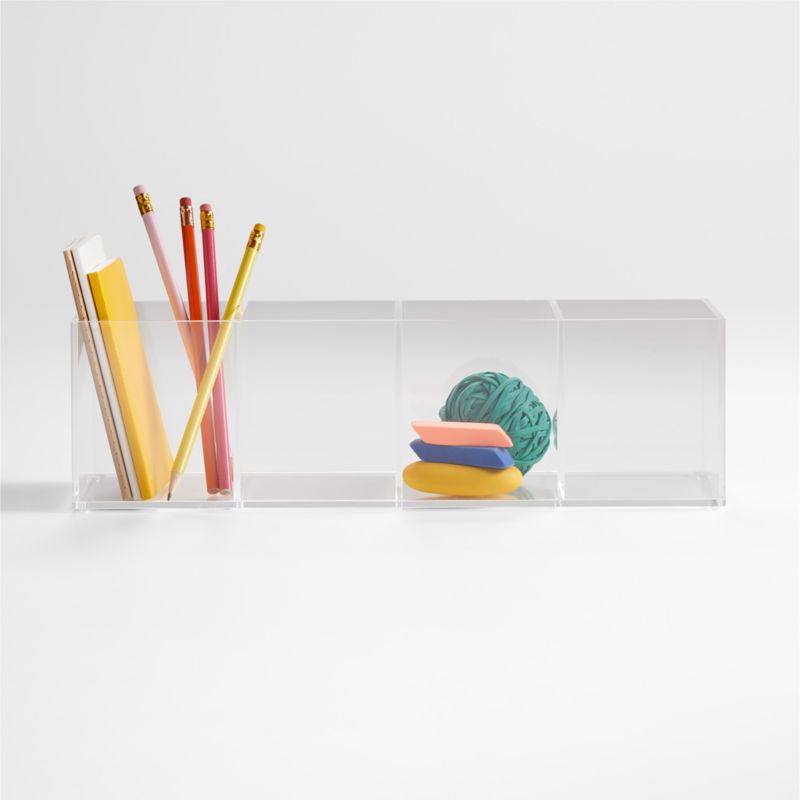Rectangle Acrylic Kids Desk Organizer Crate & Kids