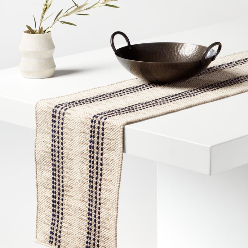 Adelphi 120" Striped Woven Table Runner Crate and Barrel Canada